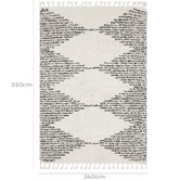 Temple &amp; Webster Black &amp; Cream Zaria Fringed Moroccan Rug