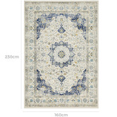 Temple &amp; Webster Blue &amp; Cream Renna Vintage-Style Rug