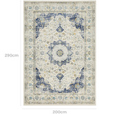 Temple &amp; Webster Blue &amp; Cream Renna Vintage-Style Rug