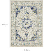 Temple &amp; Webster Blue &amp; Cream Renna Vintage-Style Rug