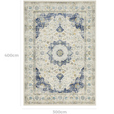 Temple &amp; Webster Blue &amp; Cream Renna Vintage-Style Rug