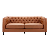 Temple &amp; Webster Faux Leather Tan Fabric Swatch