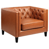 Temple &amp; Webster Faux Leather Tan Fabric Swatch