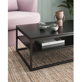 Temple &amp; Webster Black Boras 120cm Coffee Table with Shelf