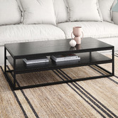 Temple &amp; Webster Black Boras 120cm Coffee Table with Shelf