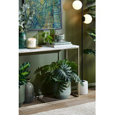 Temple &amp; Webster 110cm White Serena Italian Carrara Marble Console Table