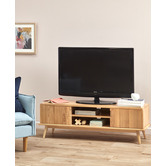 Temple &amp; Webster 140cm Oscar Solid Oak TV Unit