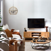 Temple &amp; Webster 140cm Oscar Solid Oak TV Unit