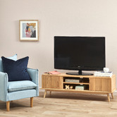 Temple &amp; Webster 140cm Oscar Solid Oak TV Unit