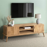 Temple &amp; Webster 140cm Oscar Solid Oak TV Unit