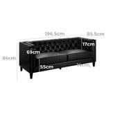 Temple &amp; Webster Thiago 3 Seater Premium Faux Leather Sofa