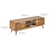 Temple &amp; Webster 140cm Oscar Solid Oak TV Unit
