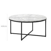 Temple &amp; Webster 80cm White Serena Italian Carrara Marble Coffee Table