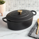 Temple &amp; Webster 5.5L Oval Cast Iron Dutch Oven