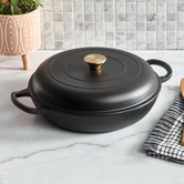 Temple &amp; Webster Black 3.5L Cast Iron French Pan