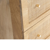 Temple &amp; Webster Natural Anya Mango Wood &amp; Rattan 5 Drawer Chest