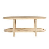 Temple &amp; Webster Natural Anya Mango Wood &amp; Rattan Coffee Table