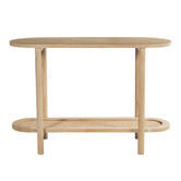 Temple &amp; Webster Natural Anya Mango Wood &amp; Rattan Console Table