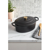 Temple &amp; Webster 5.5L Oval Cast Iron Dutch Oven