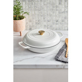 Temple &amp; Webster White 3.5L Cast Iron French Pan