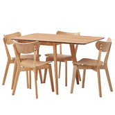 Temple &amp; Webster 4 Seater Natural Larsen Extendable Dining Set