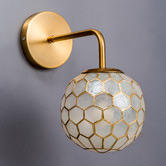 Temple & Webster Honeycomb Capiz Shell & Steel Wall Sconce