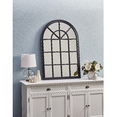 Temple &amp; Webster Black Hamptons Arched Wooden Mirror