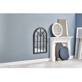 Temple &amp; Webster Black Hamptons Arched Wooden Mirror
