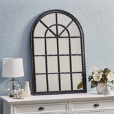 Temple & Webster Black Hamptons Arched Wooden Mirror
