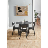 Temple &amp; Webster 4 Seater Black Larsen Round Dining Set