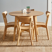 Temple &amp; Webster 4 Seater Natural Larsen Round Dining Set