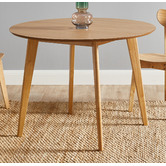 Temple &amp; Webster Natural Larsen Round Wooden Dining Table