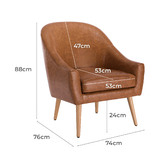 Temple &amp; Webster Tan Maya Faux Leather Armchair