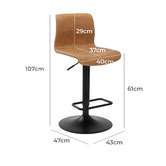 Temple &amp; Webster Boston Faux Leather Adjustable Bar Stools