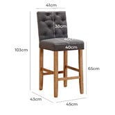 Temple &amp; Webster 65cm Windsor Provincial Linen Barstools