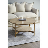 Temple & Webster Natural Nibesh Oak Wood 90cm Coffee Table