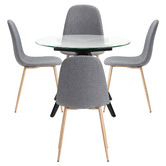 Temple &amp; Webster 4 Seater 100cm Anders Dining Table &amp; Milford Dining Chair Set