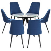 Temple &amp; Webster 6 Seater Anders Dining Table &amp; Brahms Dining Chair Set