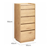 Temple &amp; Webster Natural Rhet 5 Drawer Tallboy