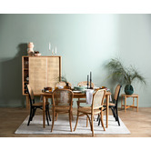 Temple &amp; Webster Luca Beech &amp; Rattan Dining Chairs
