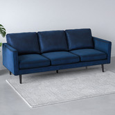 Temple & Webster Navy Carlo 3 Seater Upholstered Sofa