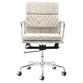Temple &amp; Webster Dion Herringbone Desk &amp; Eames Replica Softpad Fabric Office Chair Set