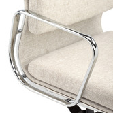Temple &amp; Webster Dion Herringbone Desk &amp; Eames Replica Softpad Fabric Office Chair Set