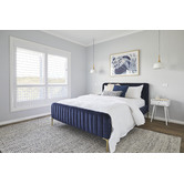 Temple &amp; Webster Navy Emily Velvet Bed