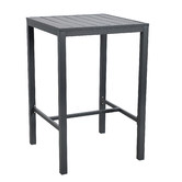 Temple &amp; Webster Charcoal Kos Square Aluminium Outdoor Bar Table