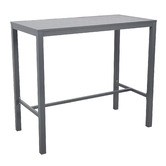 Temple &amp; Webster Charcoal Kos Rectangular Aluminium Outdoor Bar Table