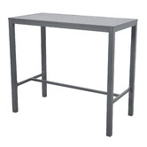 Temple &amp; Webster Charcoal Kos Rectangular Aluminium Outdoor Bar Table