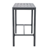 Temple &amp; Webster Charcoal Kos Rectangular Aluminium Outdoor Bar Table