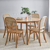 Temple &amp; Webster Dion Herringbone  Round Dining Table &amp; Luca Dining Chair Set