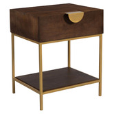 Temple &amp; Webster Priya Mango Wood Bedside Table